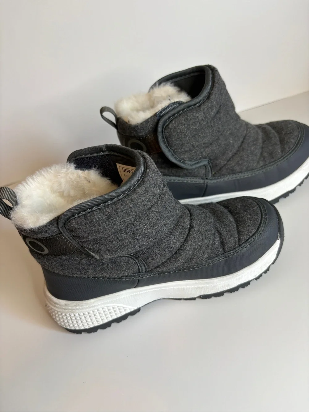Ouvo Kids Dark Gray Snow Boots with Faux Fur